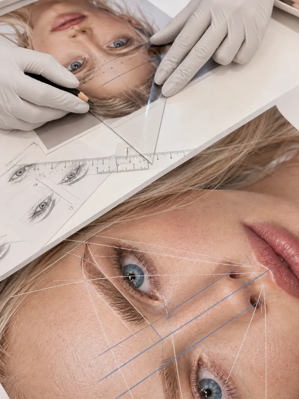 AI-generated PMU training model for brow mapping practice